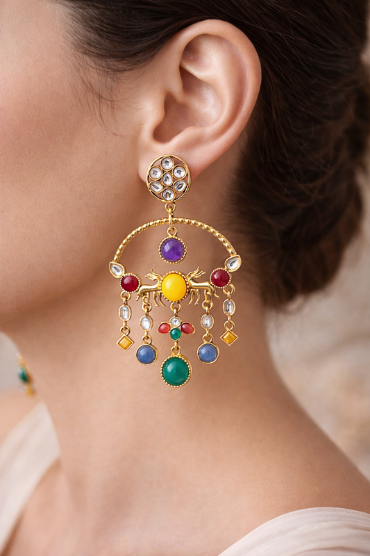 Festive Polki Chandbali Drops