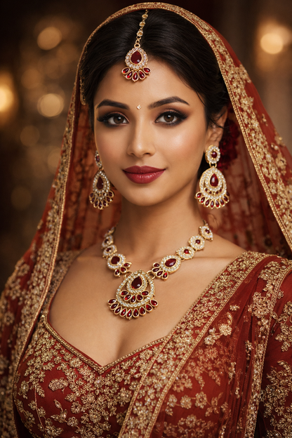 Ruby Royale Bridal Necklace Set