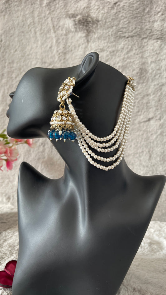 White Pearl Long Sahara Earrings