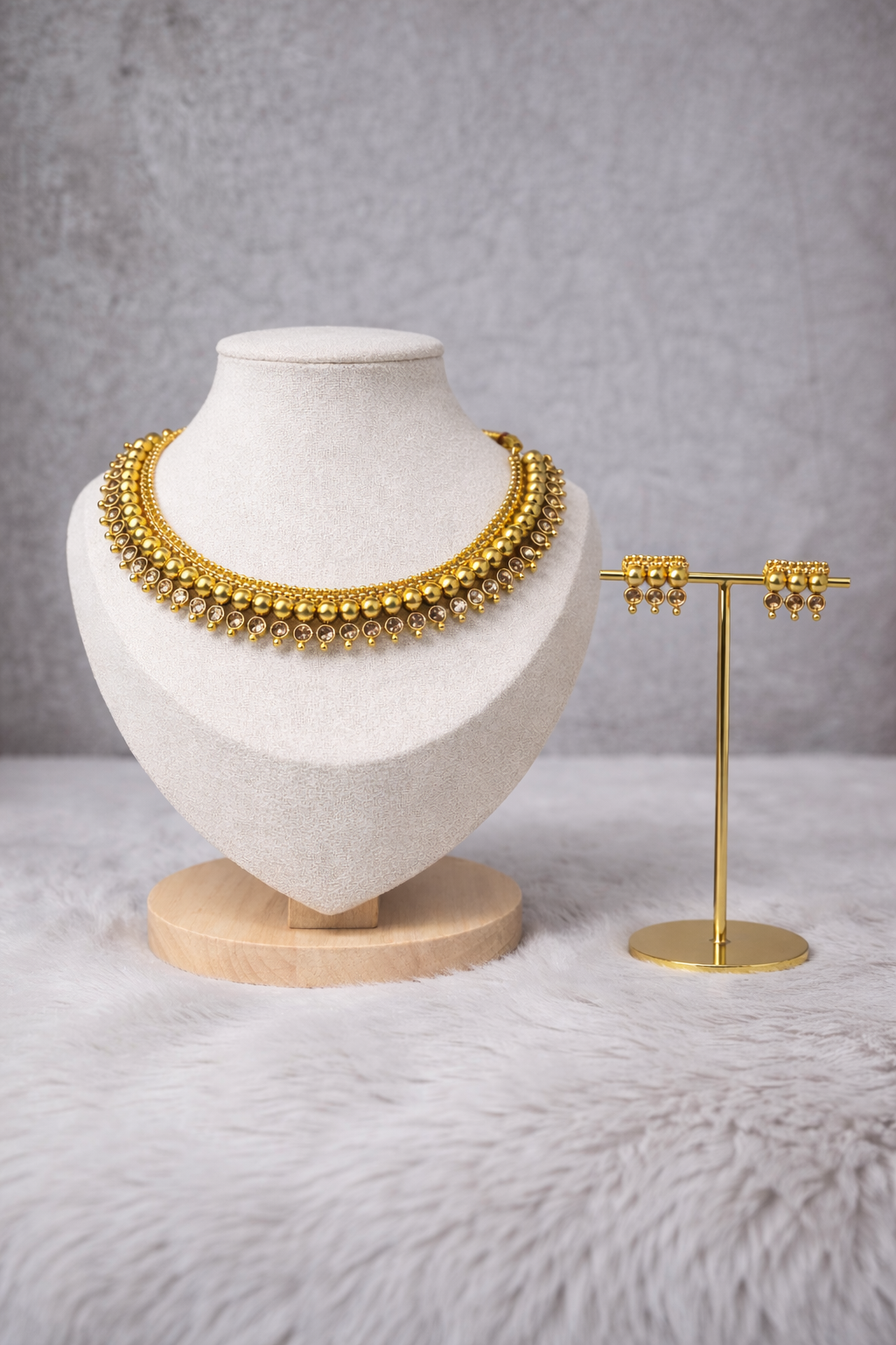 Royal Beaded 1gm Gold Plated Necklace Set