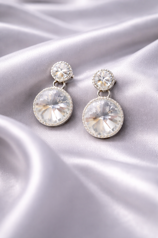 Classic Silver Look Crystal Necklace Set