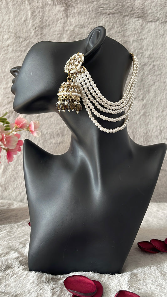 White Pearl Long Sahara Earrings