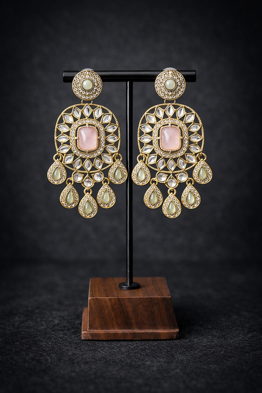 Royal Crystal Bridal Set (Earrings + Maang Tikka)