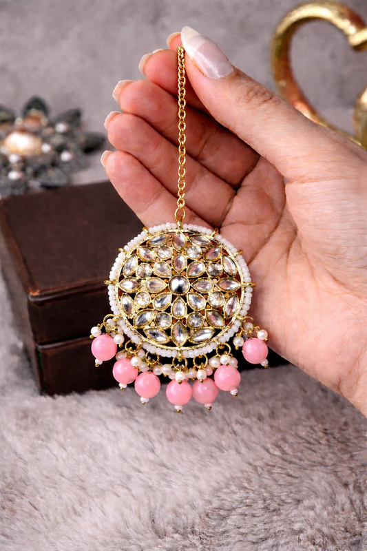 Kundan Jhumka Earrings with Ear Chain