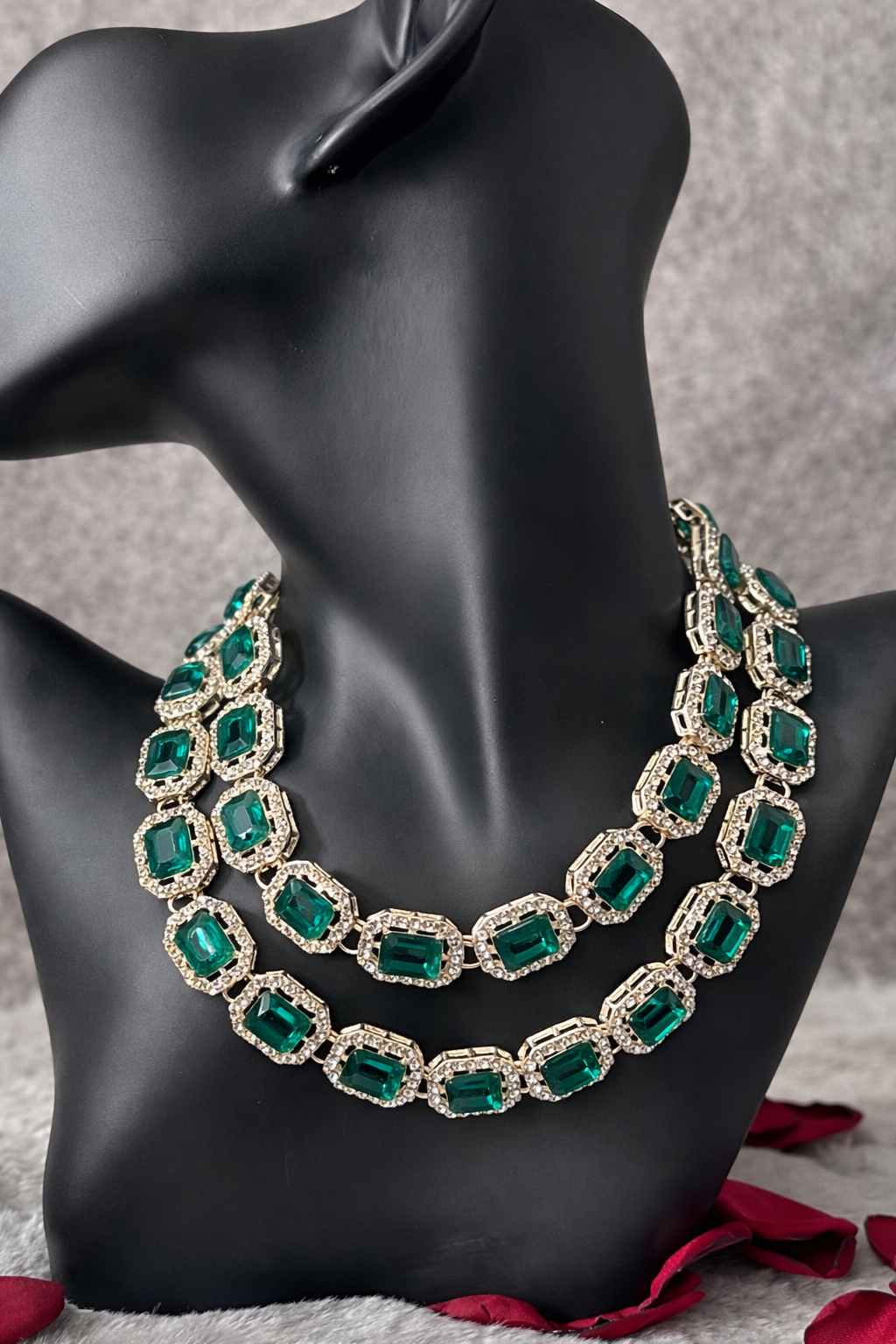 Necklace Set with Statement Earrings & Maang Tikka