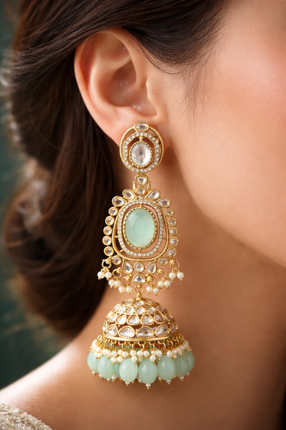 Mint Royale Kundan Jhumka Earrings