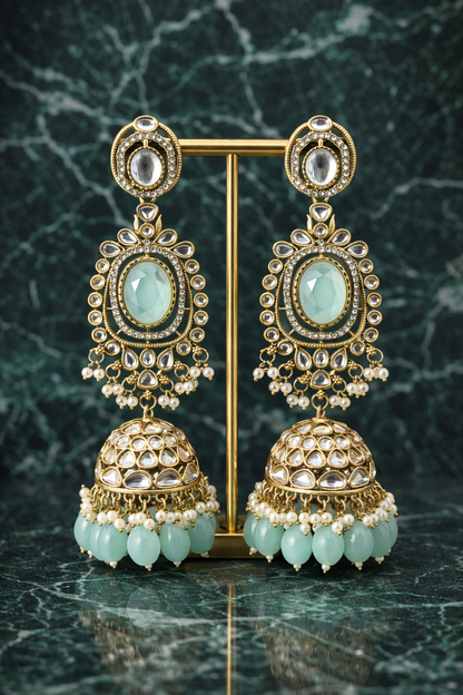 Mint Royale Kundan Jhumka Earrings