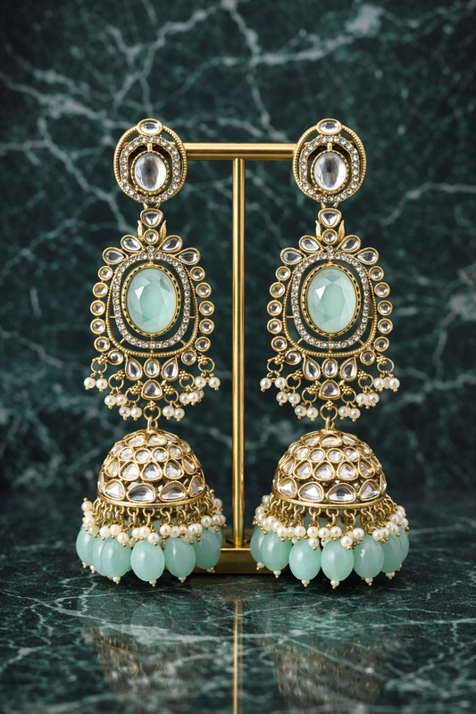 Mint Royale Kundan Jhumka Earrings