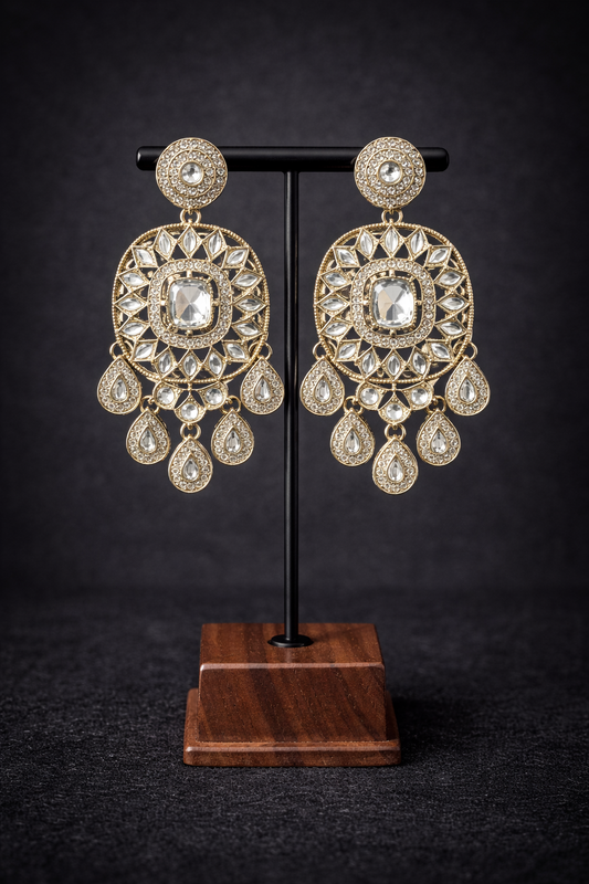 Royal Crystal Bridal Set (Earrings + Maang Tikka)