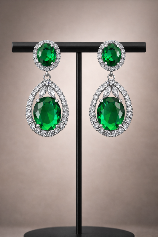 Celestia Diamond Halo Drop Earrings