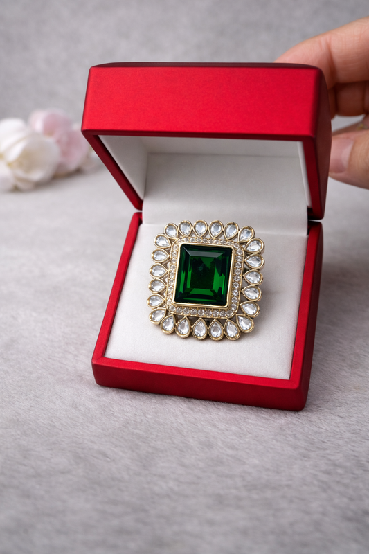 Emerald Square Royal Ring