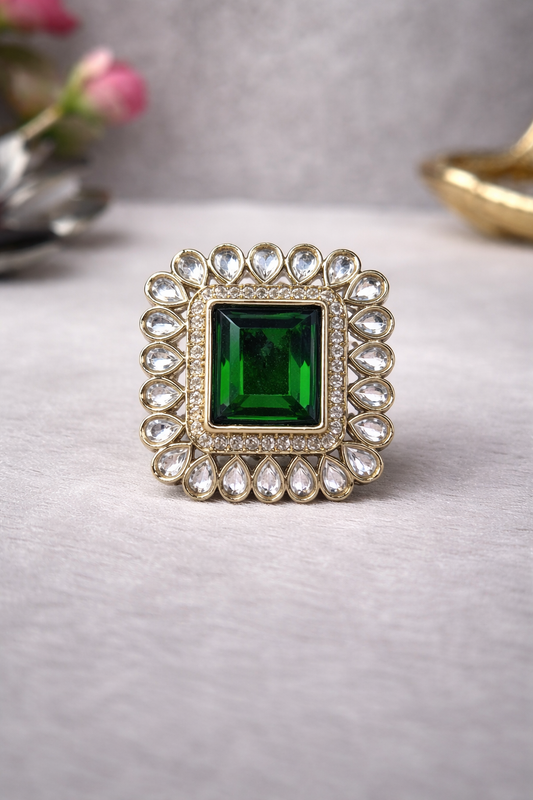 Emerald Square Royal Ring