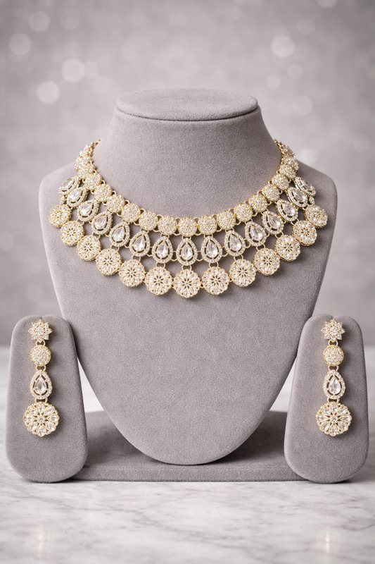 Premium Choker Necklace Set with Earrings