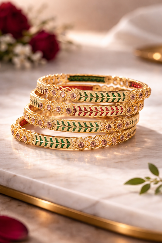 Royal Meher Enamel Stone Bangles