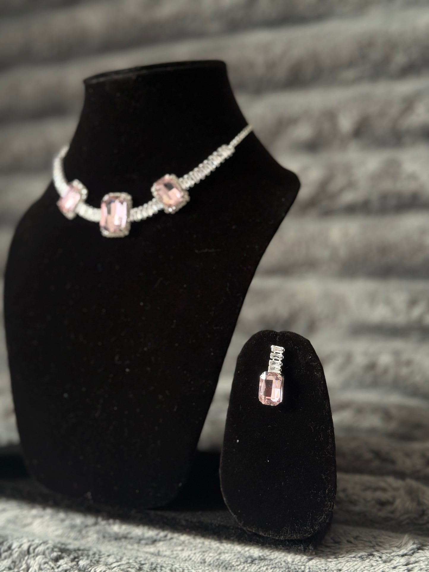 Light Pink Stone Jewellery Set