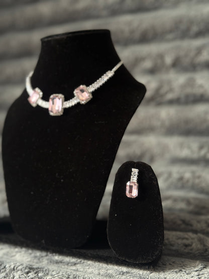 Light Pink Stone Jewellery Set