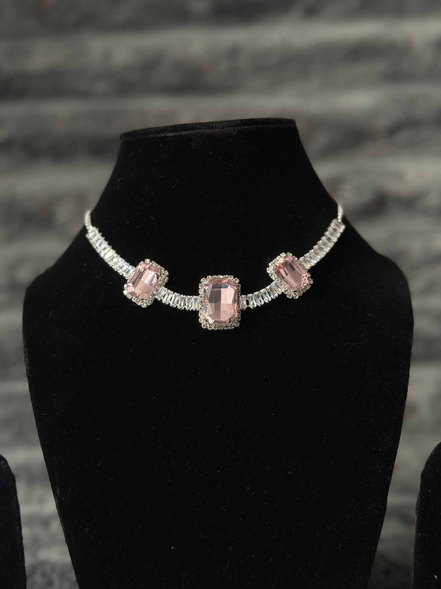 Light Pink Stone Jewellery Set