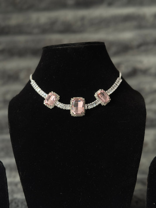 Light Pink Stone Jewellery Set